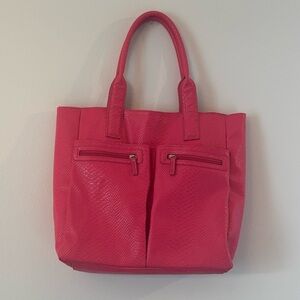 Neiman Marcus Pink Tote with Textured Finish